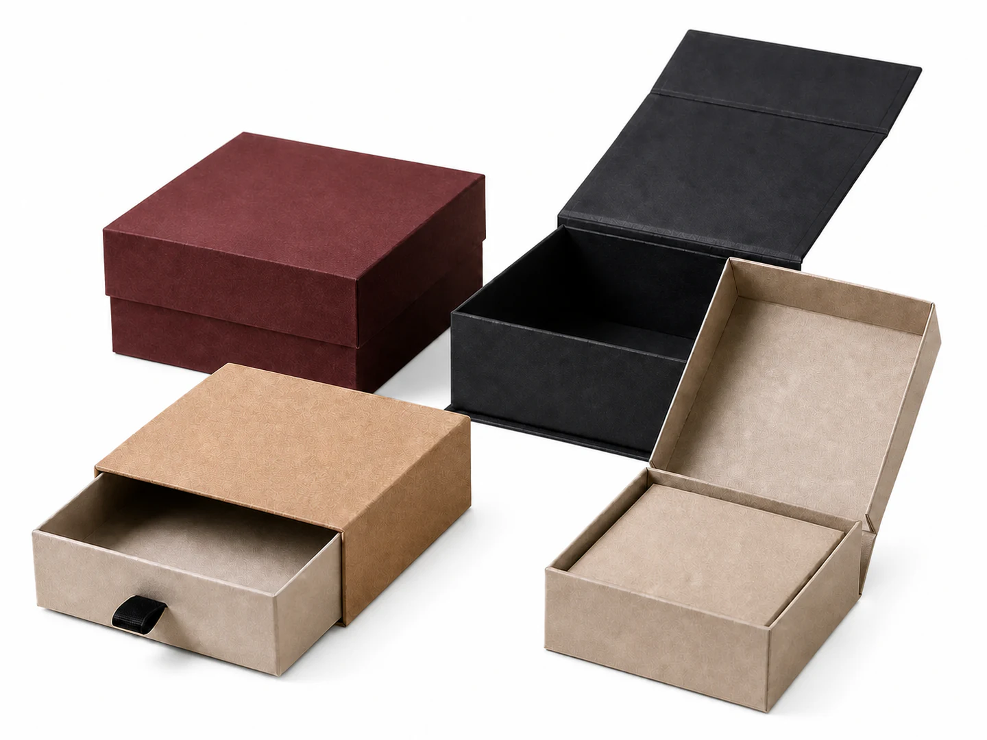 Rigid gift box structures
