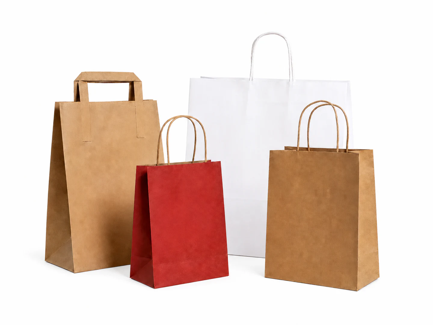 Paper bags with different handles and sizes